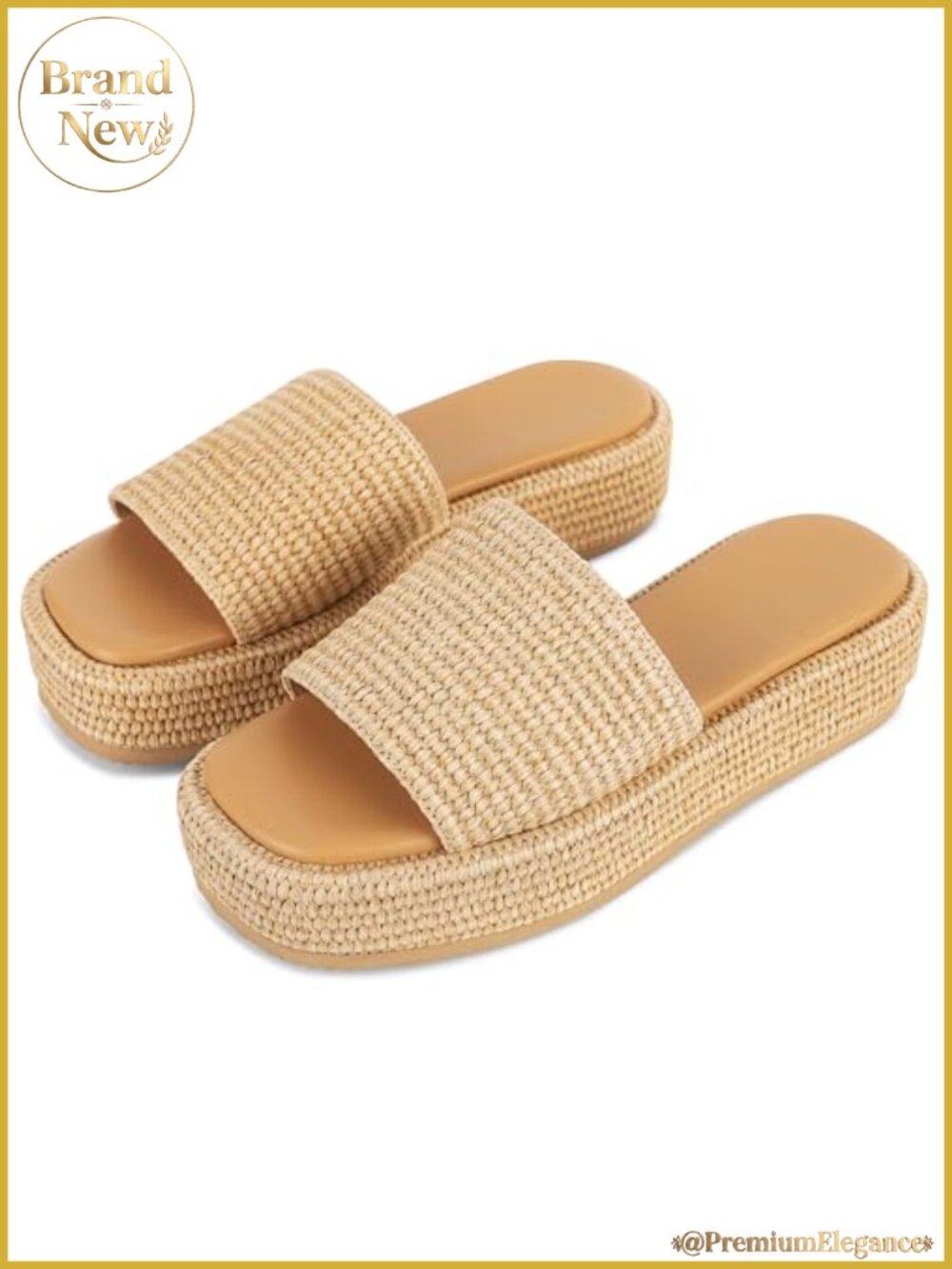 Women's Platform Wedge Sandals Espadrilles Jute Summer Beach Shoes
